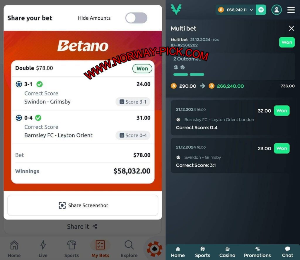 BETANO CORRECT SCORE FIXED MATCHES