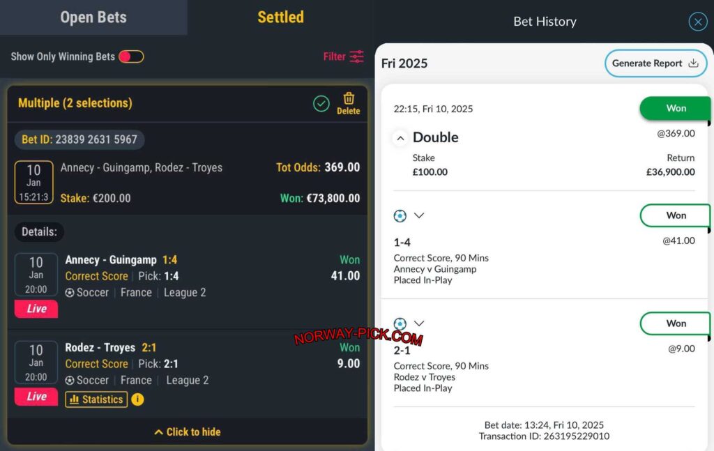 BWIN FIXED CORRECT SCORE MATCHES