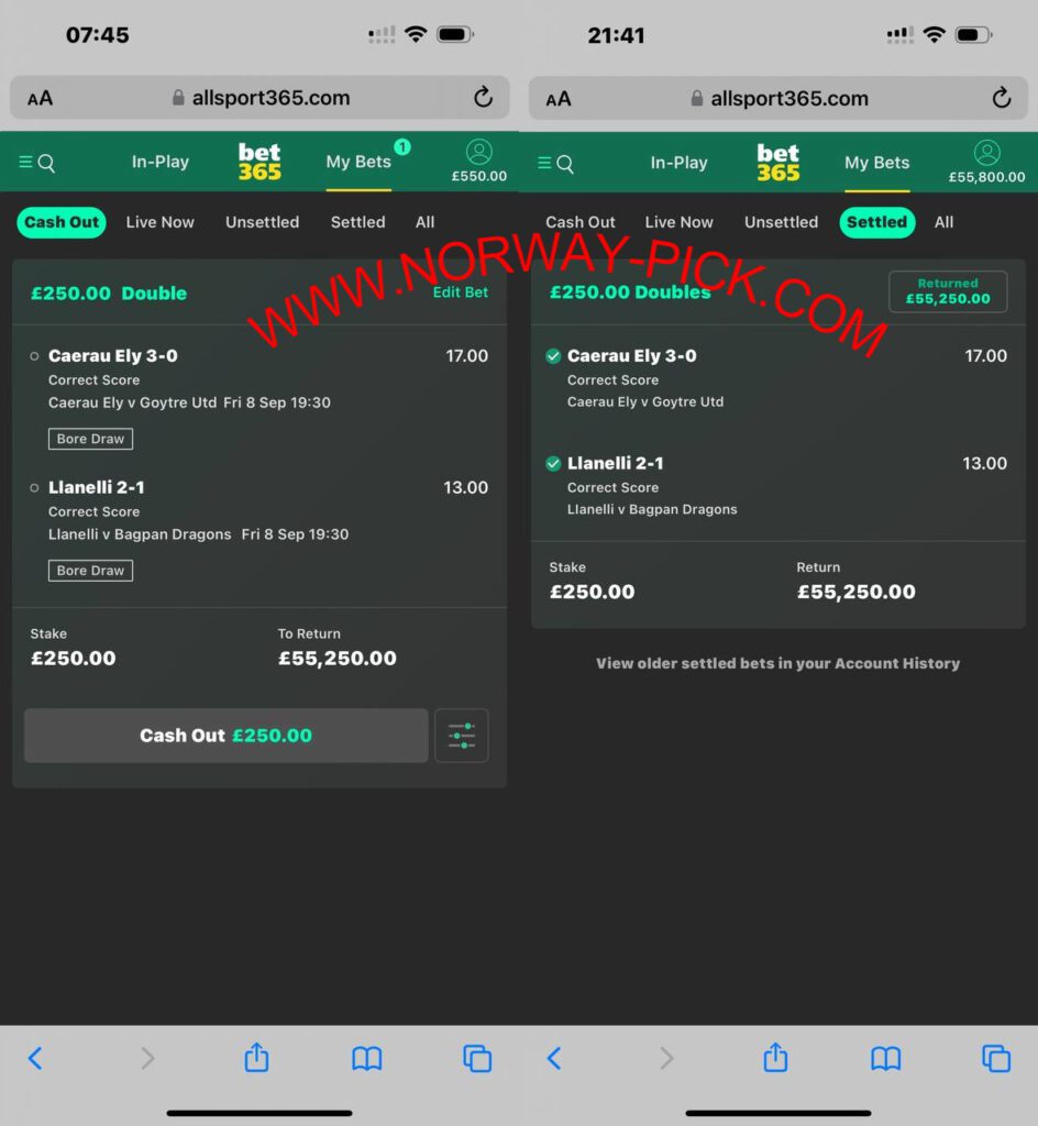 NORWAY PICK FIXED MATCHES 1X2 TIPS