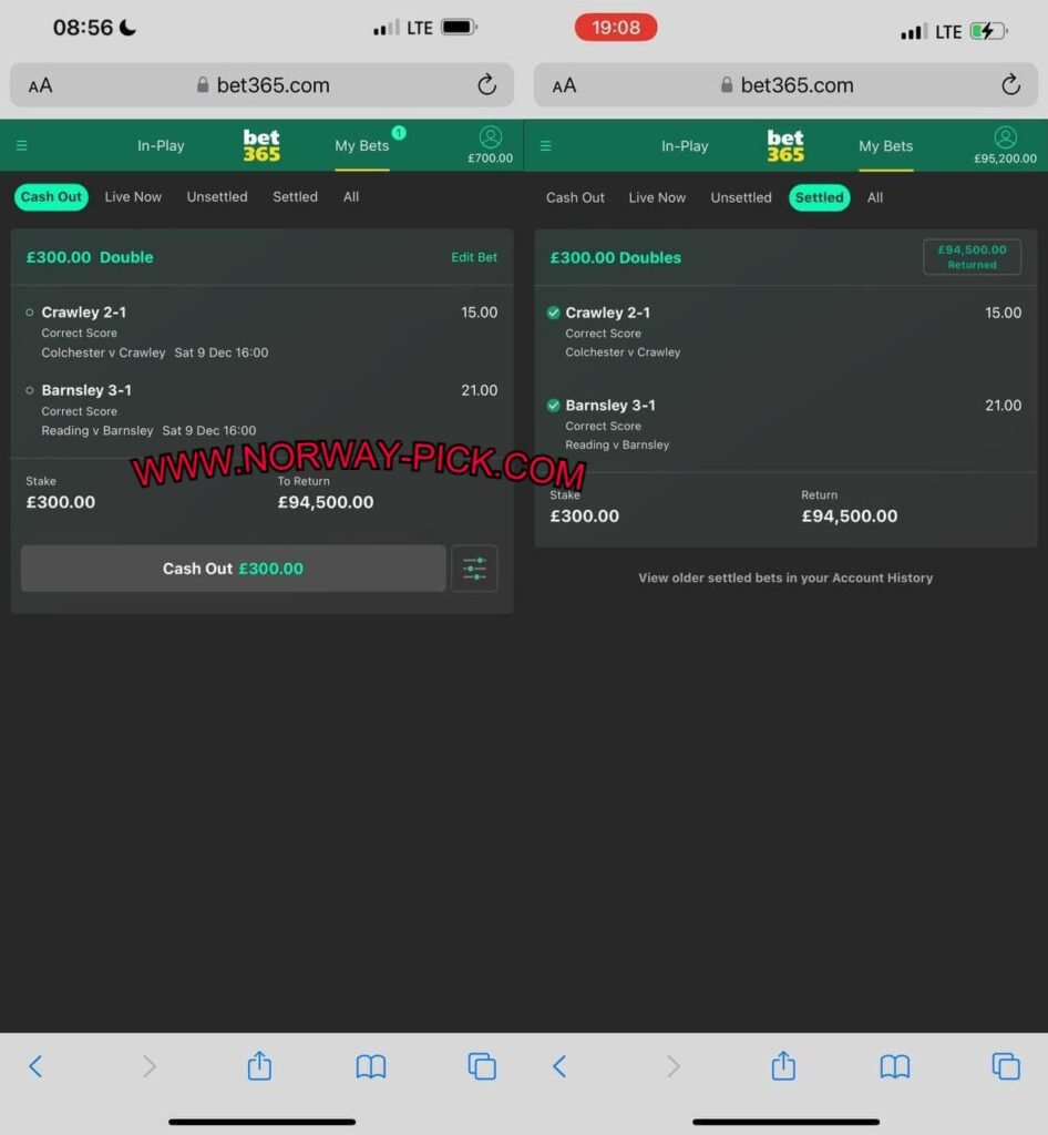 RIGGED BETTING TIPS - CORRECT SCORE