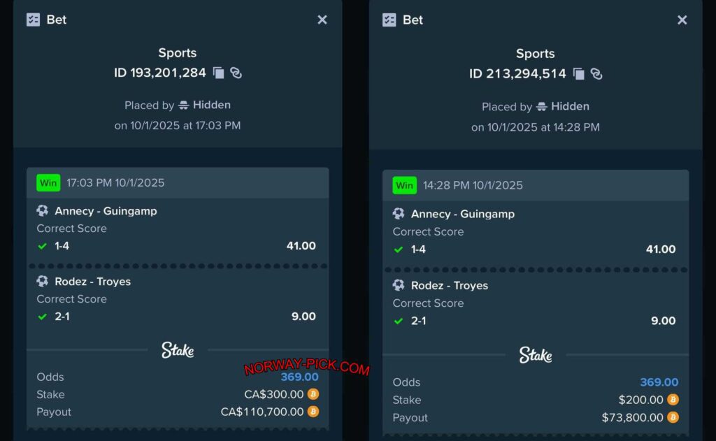 STAKE FIXED CORRECT SCORE MATCHES