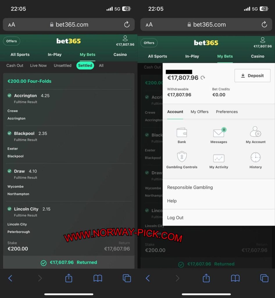 UK BET365 RIGGED BETS 1X2