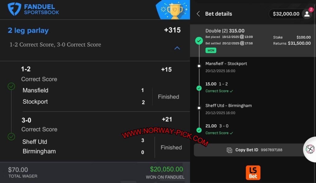 BET365 FIXED MATCH CORRECT TIPS FANDUEL FIXED MATCHES TIPS