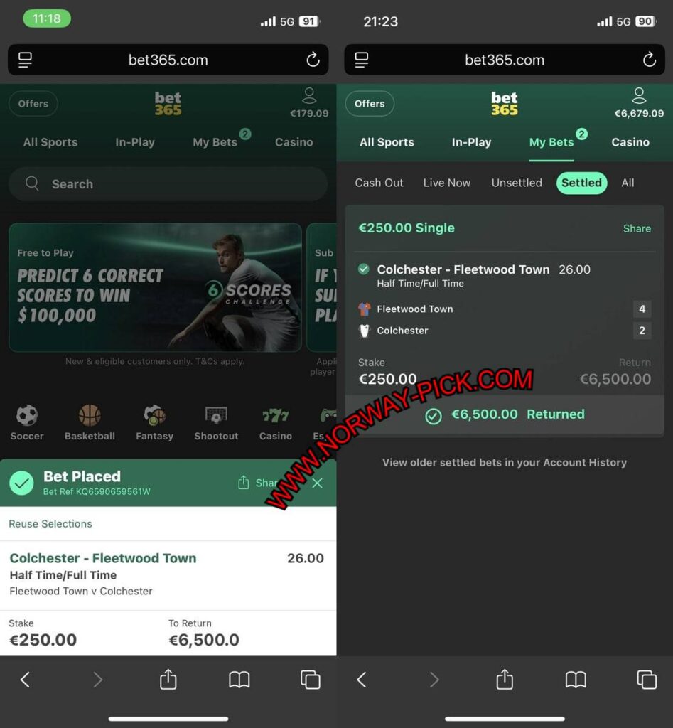 BET365 NORWAY PICK FIXED GAMES