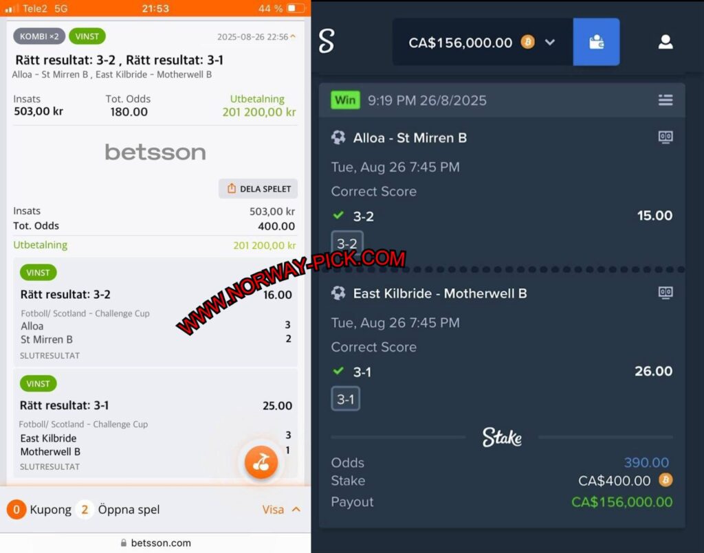 BETSSON SOCCER FIXED MATCHES TIPS