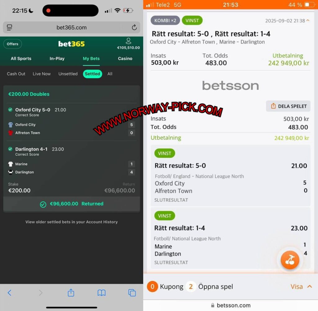 BETSSON SURE CORRECT SCORE TIPS