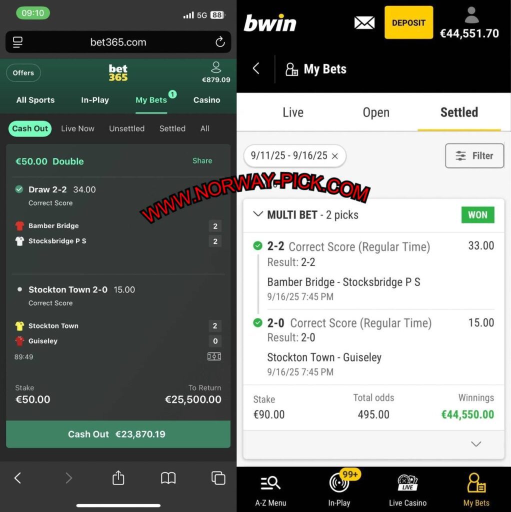 BWIN CORRECT SCORE FIXED MATCH