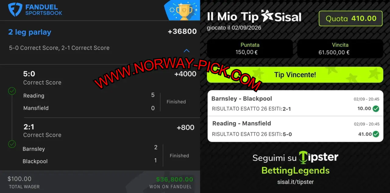 FANDUEL SAFE FIXED CORRECT SCORE MATCH FANDUEL SAFE FIXED CORRECT SCORE MATCH