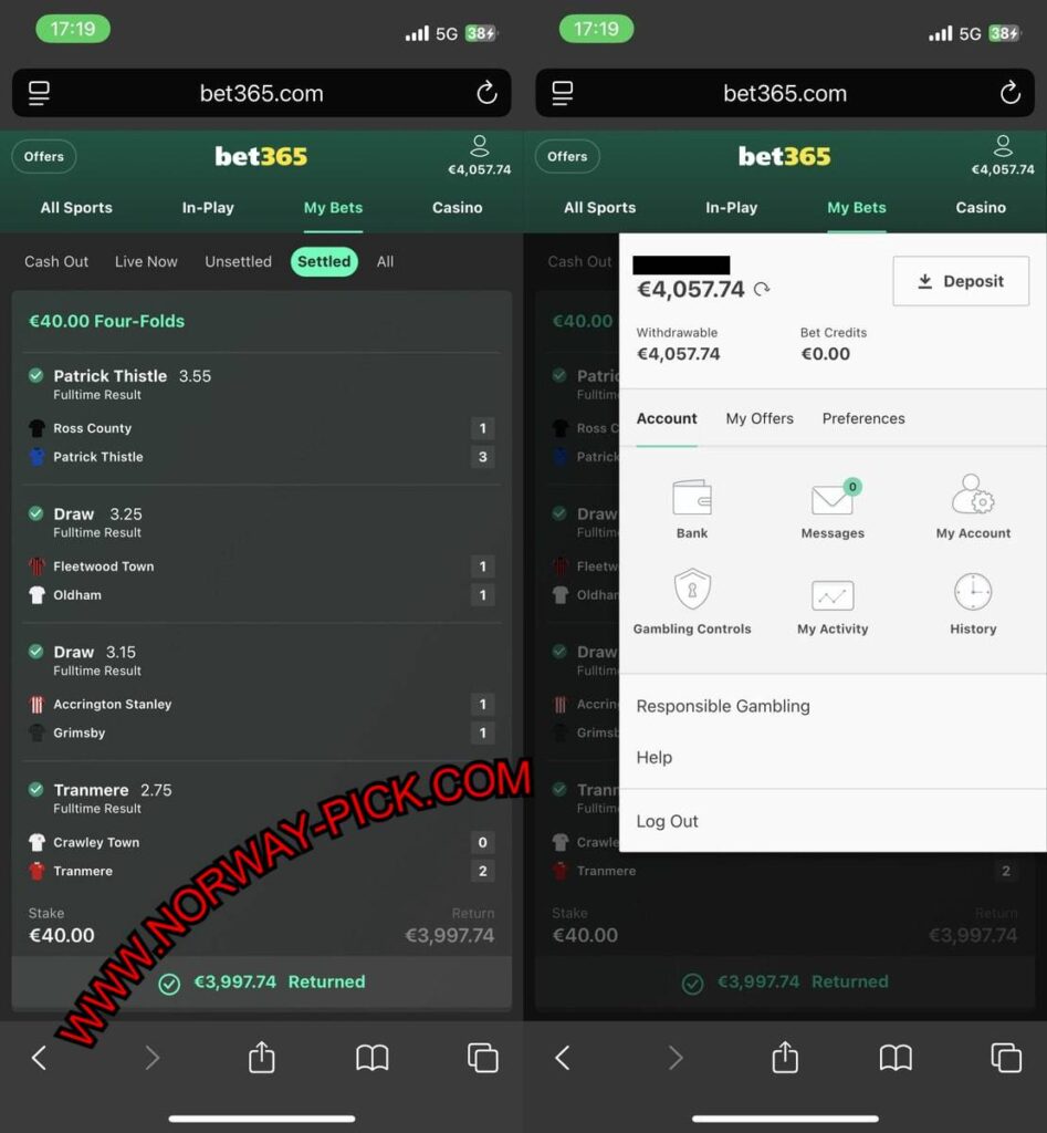 NORWAY PICK FIXED TIPS 1X2
