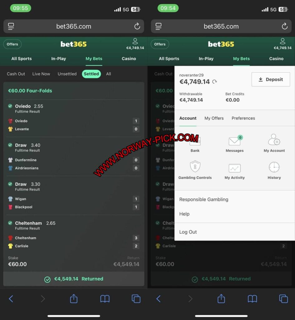 NORWAY PICK VIP FIXED MATCHES 1X2